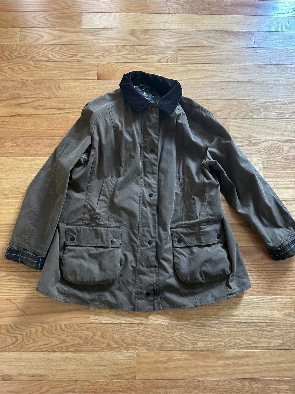 Barbour Beadnell Waxed Jacket in Bark with Detachable Hood